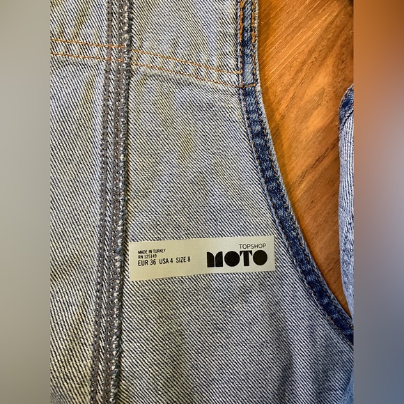 Topshop jeans denim overalls size 4 - Picture 3 of 6